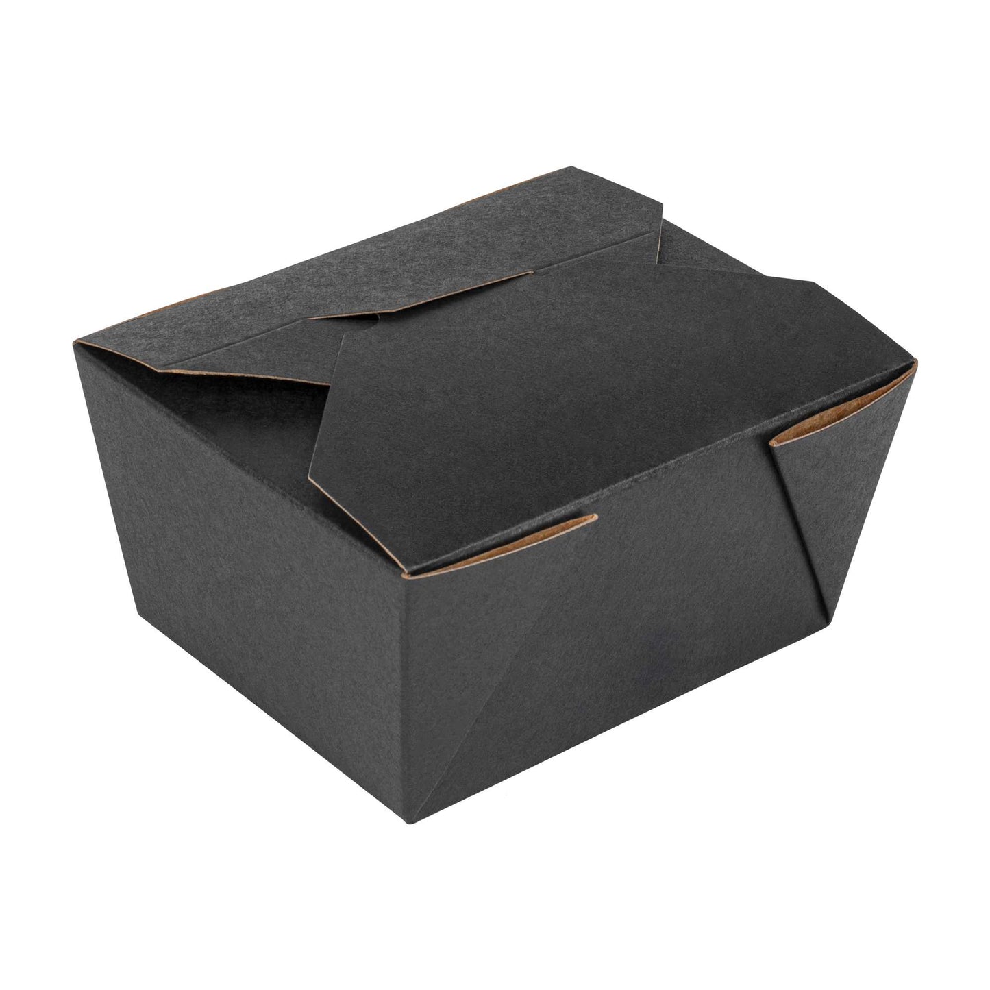 Bio Tek 30 oz Rectangle Black Paper #1 Bio Box Take Out Container - 5" x 4" x 2 1/2" - 50 count box