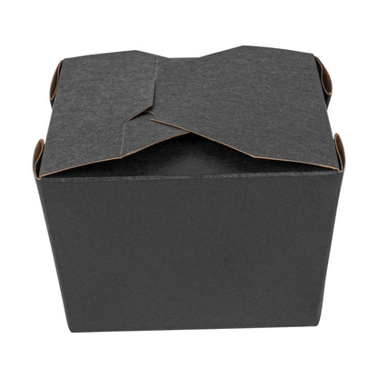Bio Tek 30 oz Rectangle Black Paper #1 Bio Box Take Out Container - 5" x 4" x 2 1/2" - 50 count box