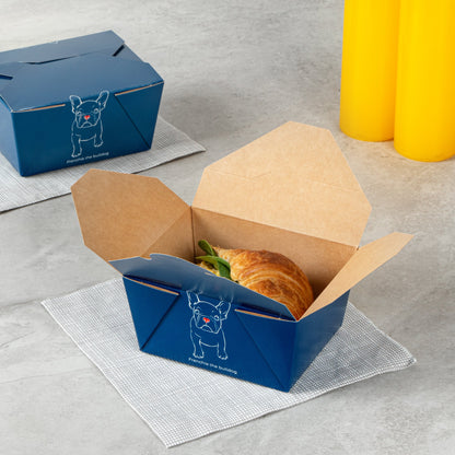 Bio Tek 30 oz Rectangle Frenchie Paper #1 Bio Box Take Out Container - 5" x 4" x 2 1/2" - 50 count box