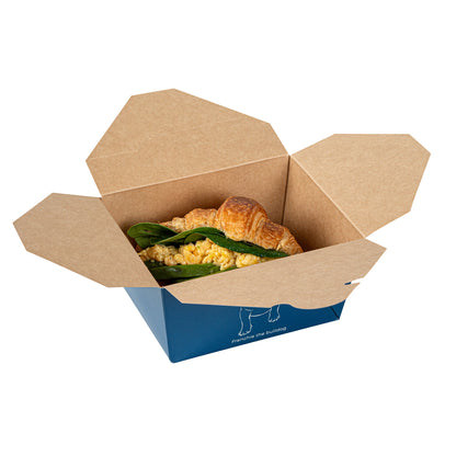 Bio Tek 30 oz Rectangle Frenchie Paper #1 Bio Box Take Out Container - 5" x 4" x 2 1/2" - 50 count box