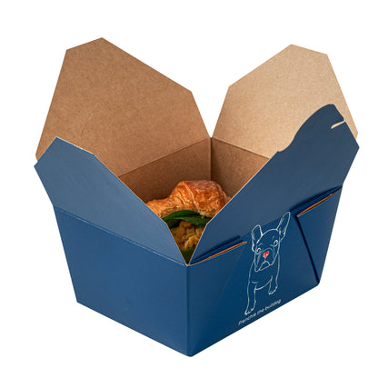 Bio Tek 30 oz Rectangle Frenchie Paper #1 Bio Box Take Out Container - 5" x 4" x 2 1/2" - 50 count box