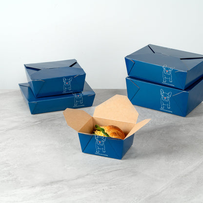 Bio Tek 30 oz Rectangle Frenchie Paper #1 Bio Box Take Out Container - 5" x 4" x 2 1/2" - 50 count box
