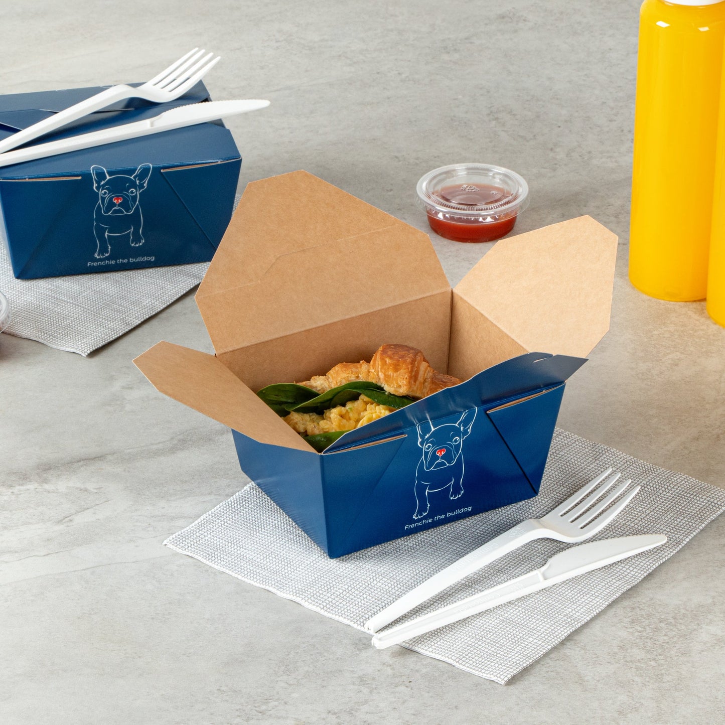 Bio Tek 30 oz Rectangle Frenchie Paper #1 Bio Box Take Out Container - 5" x 4" x 2 1/2" - 200 count box