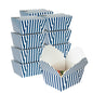 Bio Tek 30 oz Rectangle Blue and White Stripe Paper #1 Bio Box Take Out Container - 5" x 4" x 2 1/2" - 200 count box