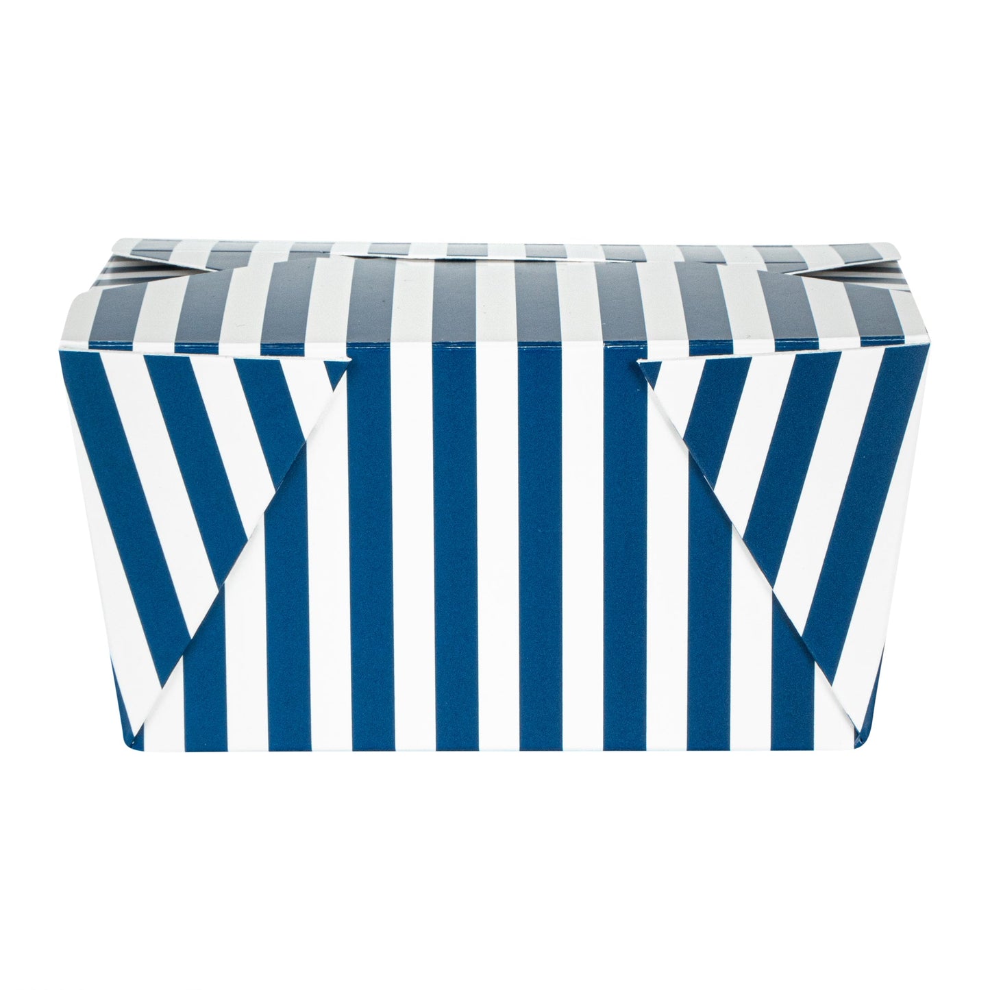 Bio Tek 30 oz Rectangle Blue and White Stripe Paper #1 Bio Box Take Out Container - 5" x 4" x 2 1/2" - 200 count box