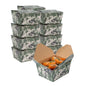 Bio Tek 30 oz Rectangle Camouflage Paper #1 Bio Box Take Out Container - 5" x 4" x 2 1/2" - 50 count box