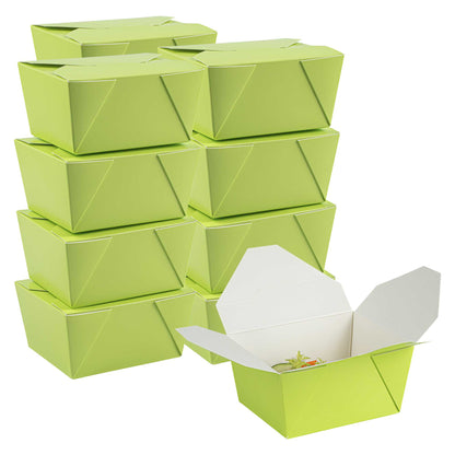 Bio Tek 30 oz Rectangle Eco Green Paper #1 Bio Box Take Out Container - 5" x 4" x 2 1/2" - 200 count box