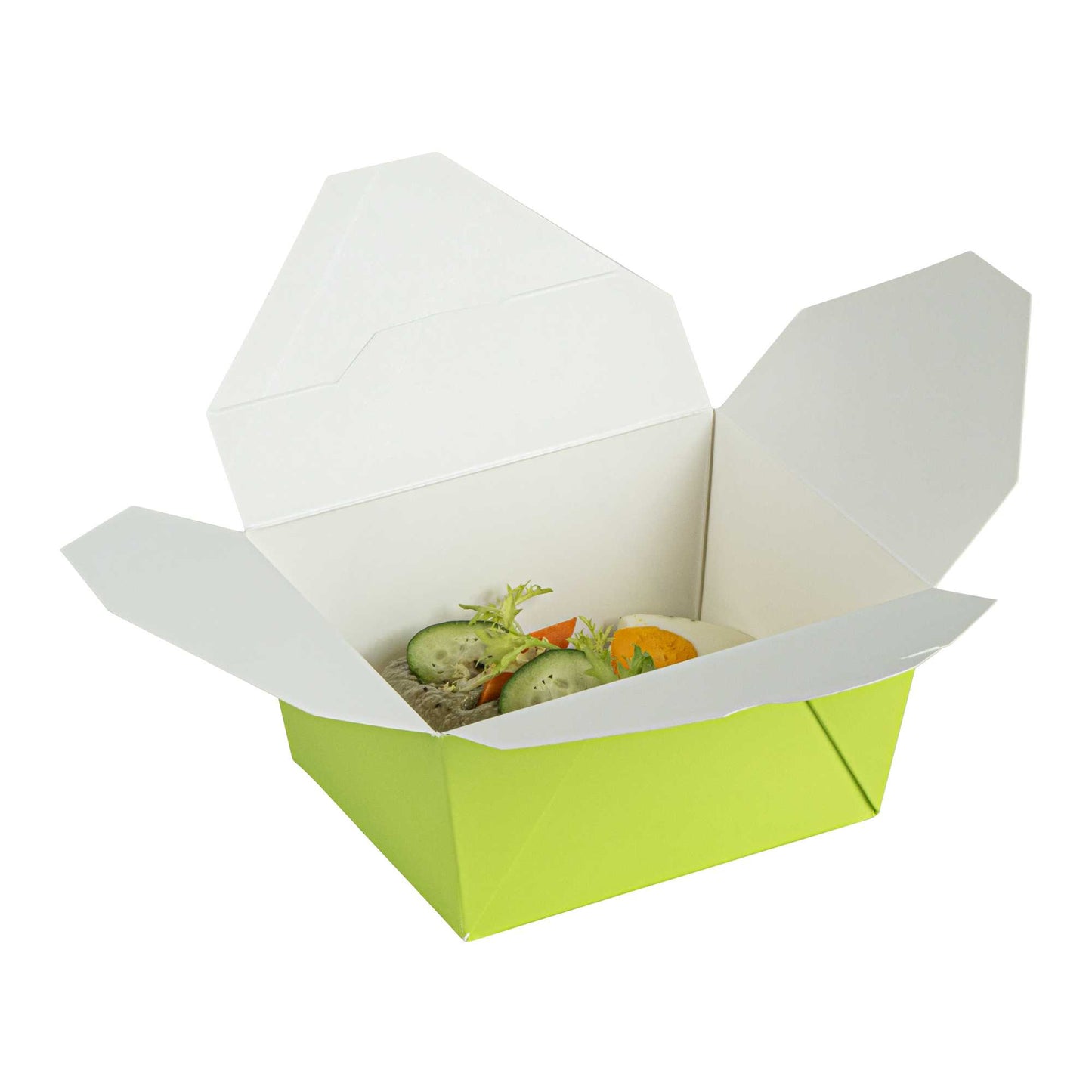 Bio Tek 30 oz Rectangle Eco Green Paper #1 Bio Box Take Out Container - 5" x 4" x 2 1/2" - 50 count box