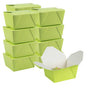 Bio Tek 30 oz Rectangle Eco Green Paper #1 Bio Box Take Out Container - 5" x 4" x 2 1/2" - 50 count box
