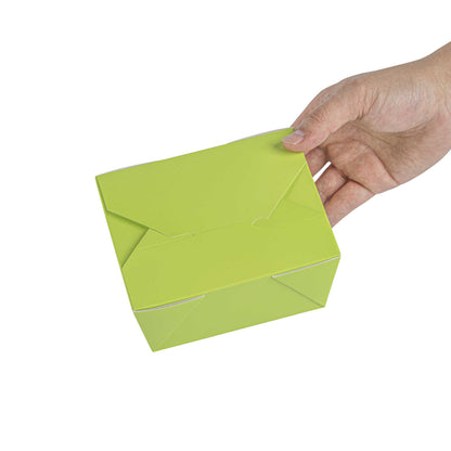 Bio Tek 30 oz Rectangle Eco Green Paper #1 Bio Box Take Out Container - 5" x 4" x 2 1/2" - 50 count box