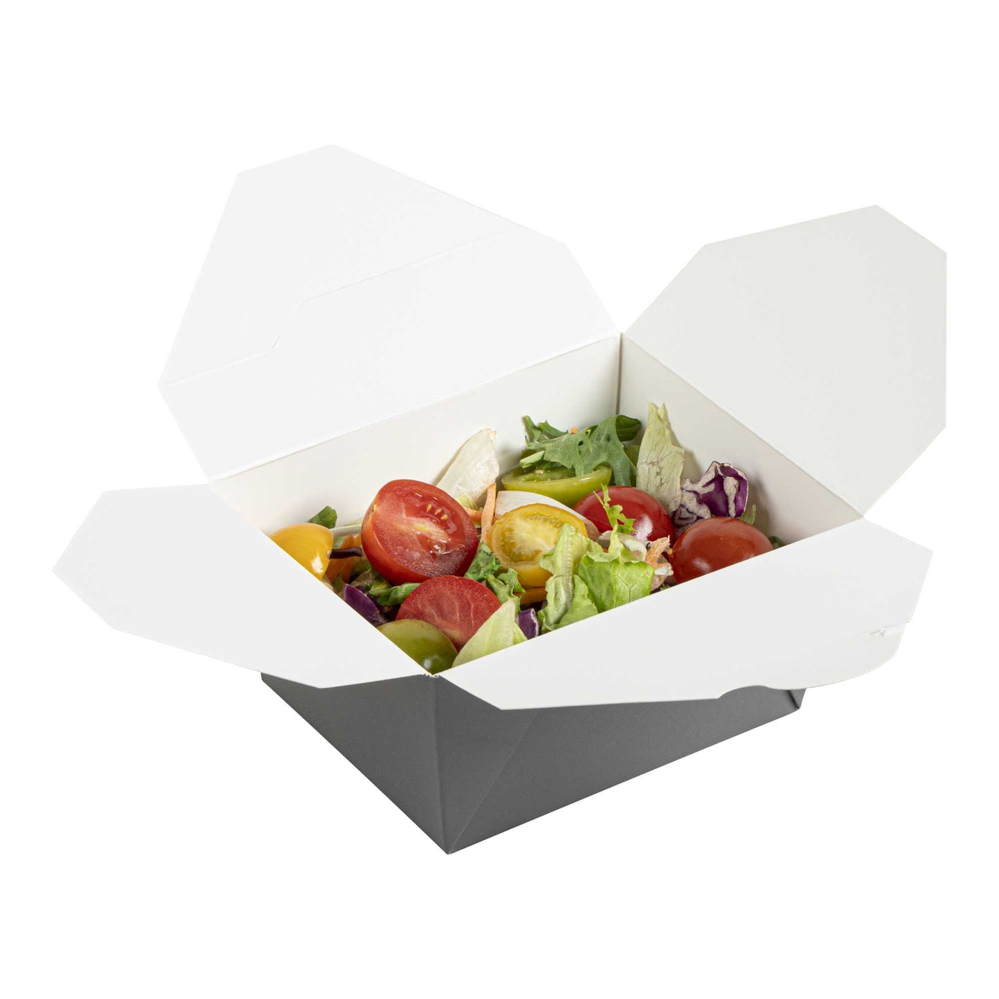 Bio Tek 30 oz Rectangle Gray Paper #1 Bio Box Take Out Container - 5" x 4" x 2 1/2" - 50 count box