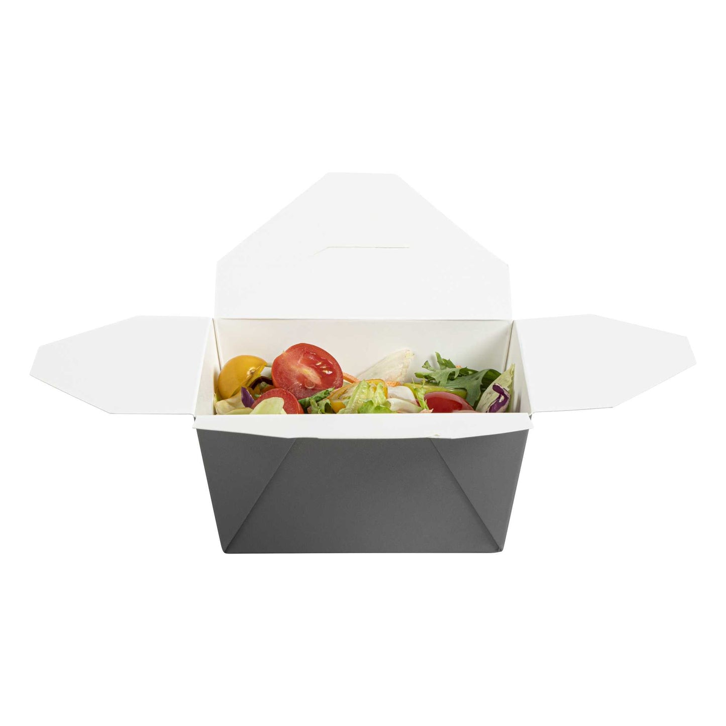 Bio Tek 30 oz Rectangle Gray Paper #1 Bio Box Take Out Container - 5" x 4" x 2 1/2" - 50 count box