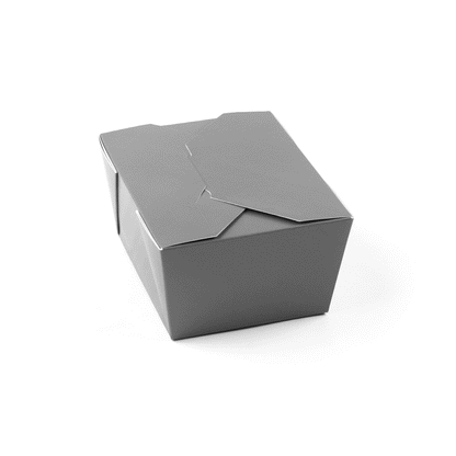 Bio Tek 30 oz Rectangle Gray Paper #1 Bio Box Take Out Container - 5" x 4" x 2 1/2" - 50 count box