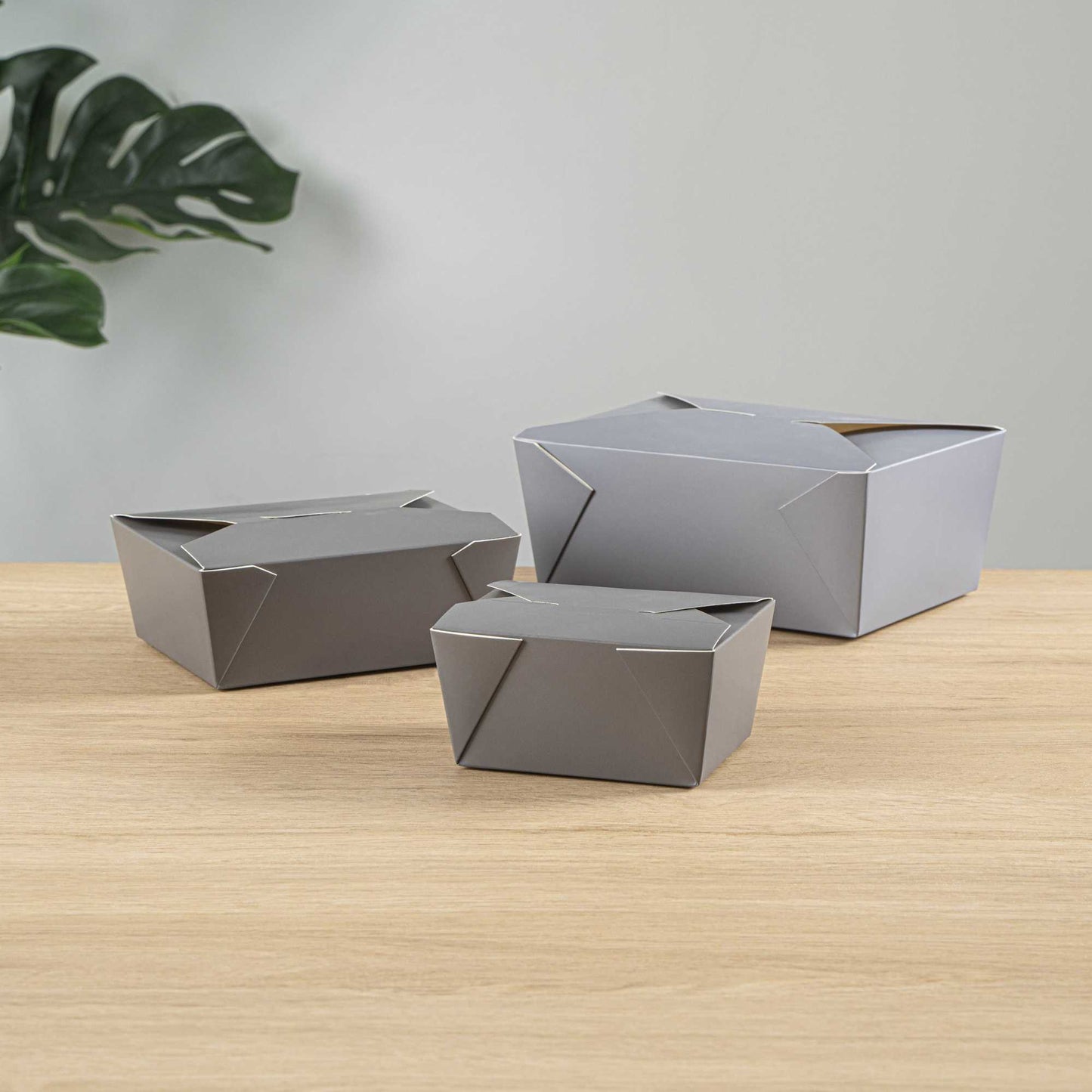 Bio Tek 30 oz Rectangle Gray Paper #1 Bio Box Take Out Container - 5" x 4" x 2 1/2" - 200 count box