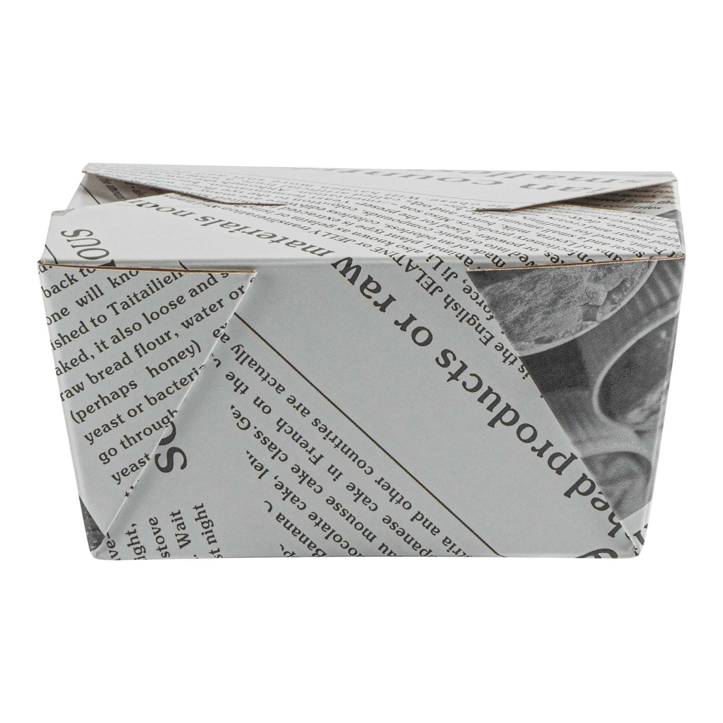 Bio Tek 30 oz Rectangle Newsprint Paper #1 Bio Box Take Out Container - 5" x 4" x 2 1/2" - 200 count box
