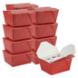 Bio Tek 30 oz Rectangle Red Paper #1 Bio Box Take Out Container - 5" x 4" x 2 1/2" - 200 count box