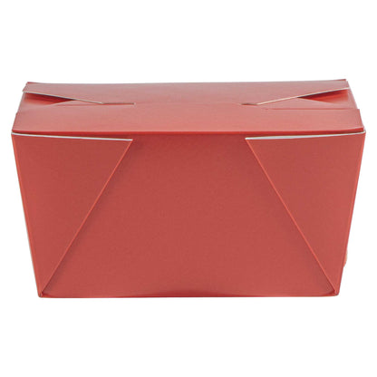 Bio Tek 30 oz Rectangle Red Paper #1 Bio Box Take Out Container - 5" x 4" x 2 1/2" - 200 count box