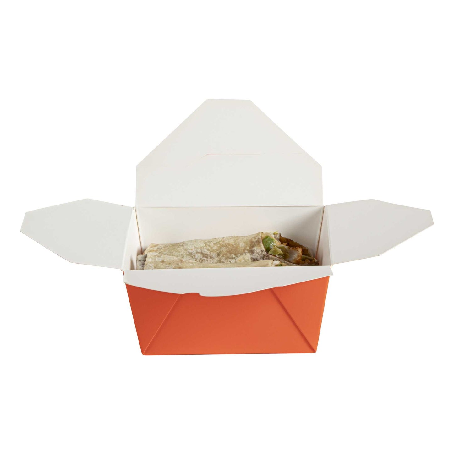 Bio Tek 30 oz Rectangle Tangerine Orange Paper #1 Bio Box Take Out Container - 5" x 4" x 2 1/2" - 50 count box