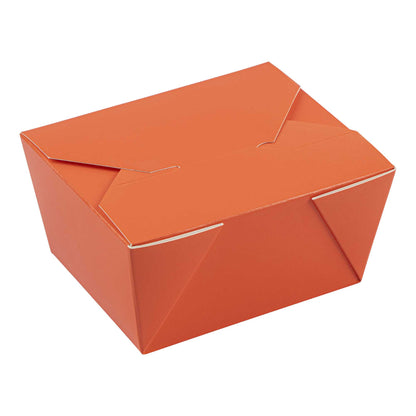 Bio Tek 30 oz Rectangle Tangerine Orange Paper #1 Bio Box Take Out Container - 5" x 4" x 2 1/2" - 200 count box