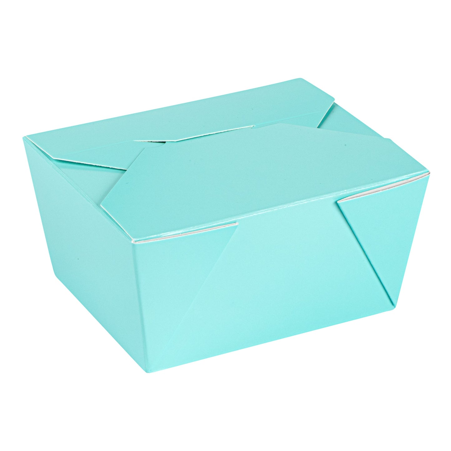 Bio Tek 30 oz Rectangle Turquoise Paper #1 Bio Box Take Out Container - 5" x 4" x 2 1/2" - 50 count box