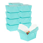 Bio Tek 30 oz Rectangle Turquoise Paper #1 Bio Box Take Out Container - 5" x 4" x 2 1/2" - 50 count box