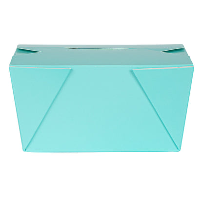 Bio Tek 30 oz Rectangle Turquoise Paper #1 Bio Box Take Out Container - 5" x 4" x 2 1/2" - 50 count box