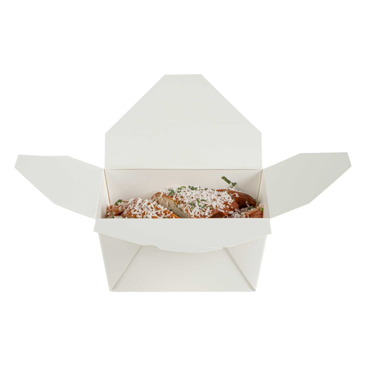 Bio Tek 30 oz Rectangle White Paper #1 Bio Box Take Out Container - 5" x 4" x 2 1/2" - 200 count box
