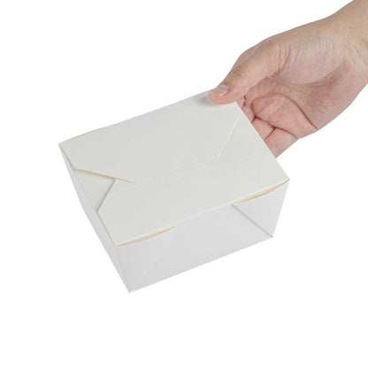 Bio Tek 30 oz Rectangle White Paper #1 Bio Box Take Out Container - 5" x 4" x 2 1/2" - 200 count box