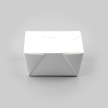 Bio Tek 30 oz Rectangle White Paper #1 Bio Box Take Out Container - 5" x 4" x 2 1/2" - 200 count box