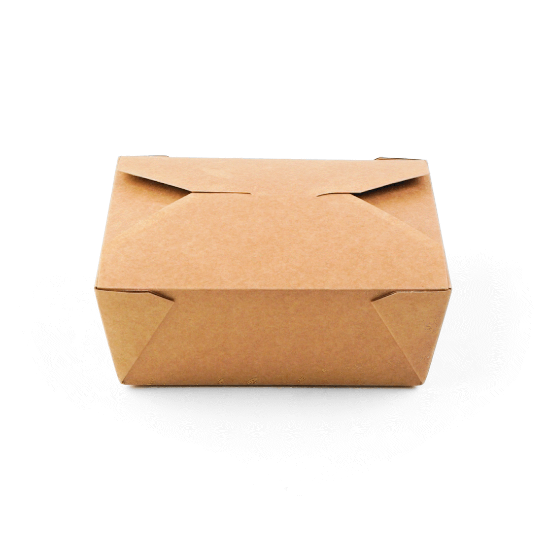 Bio Tek 45 oz Rectangle Kraft Paper #8 Bio Box Take Out Container - 6 3/4" x 5 1/2" x 2 1/2" - 50 count box
