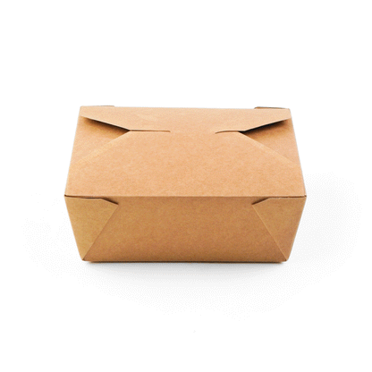 Bio Tek 45 oz Rectangle Kraft Paper #8 Bio Box Take Out Container - 6 3/4" x 5 1/2" x 2 1/2" - 50 count box