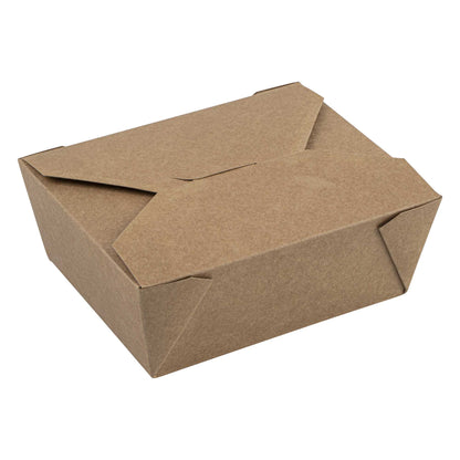 Bio Tek 45 oz Rectangle Kraft Paper #8 Bio Box Take Out Container - 6 3/4" x 5 1/2" x 2 1/2" - 50 count box