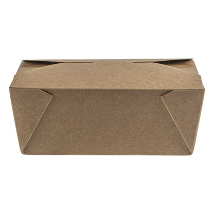 Bio Tek 45 oz Rectangle Kraft Paper #8 Bio Box Take Out Container - 6 3/4" x 5 1/2" x 2 1/2" - 50 count box