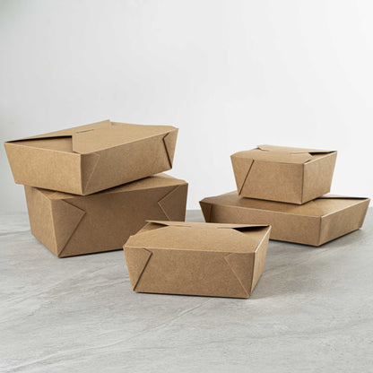 Bio Tek 45 oz Rectangle Kraft Paper #8 Bio Box Take Out Container - 6 3/4" x 5 1/2" x 2 1/2" - 50 count box
