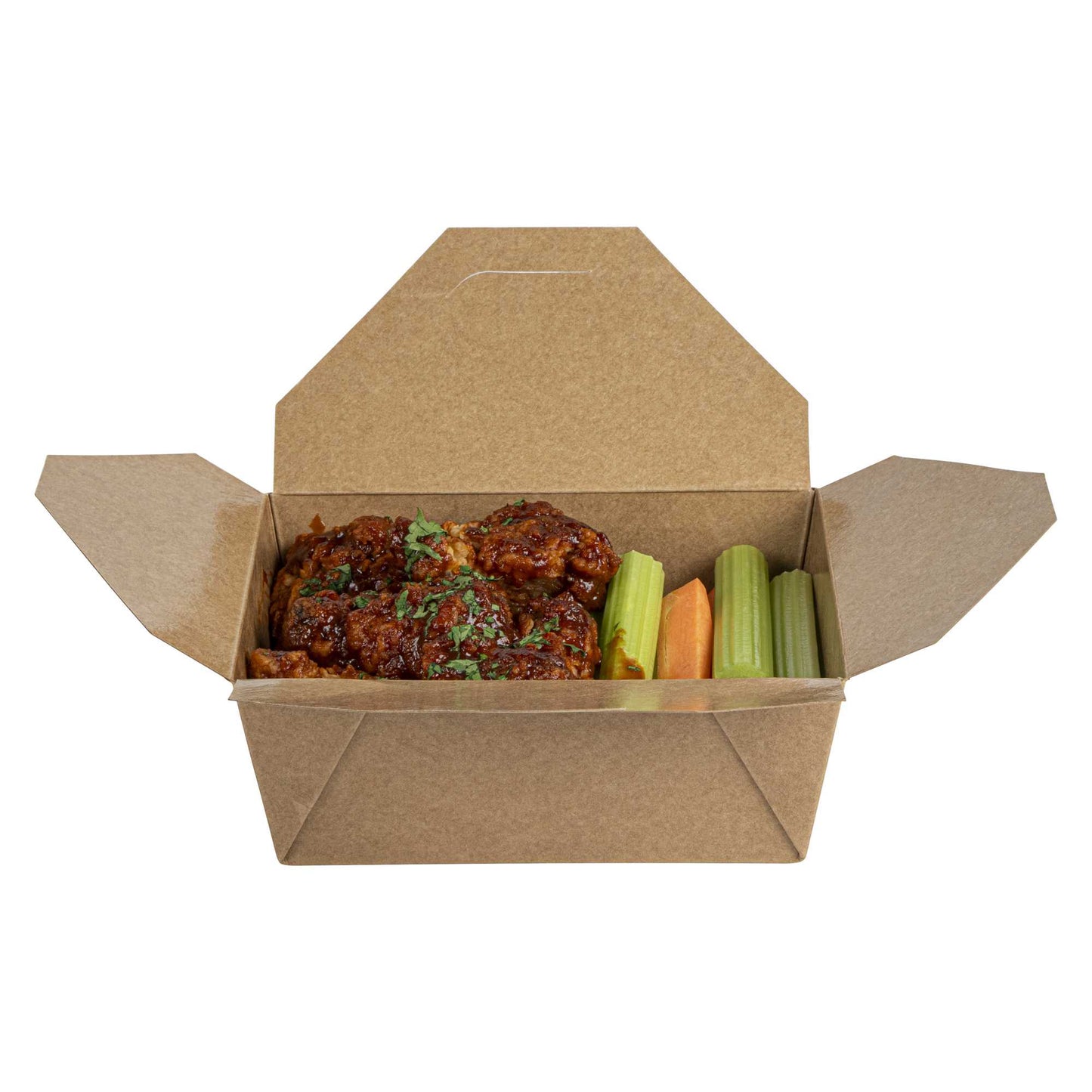 Bio Tek 45 oz Rectangle Kraft Paper #8 Bio Box Take Out Container - 6 3/4" x 5 1/2" x 2 1/2" - 200 count box
