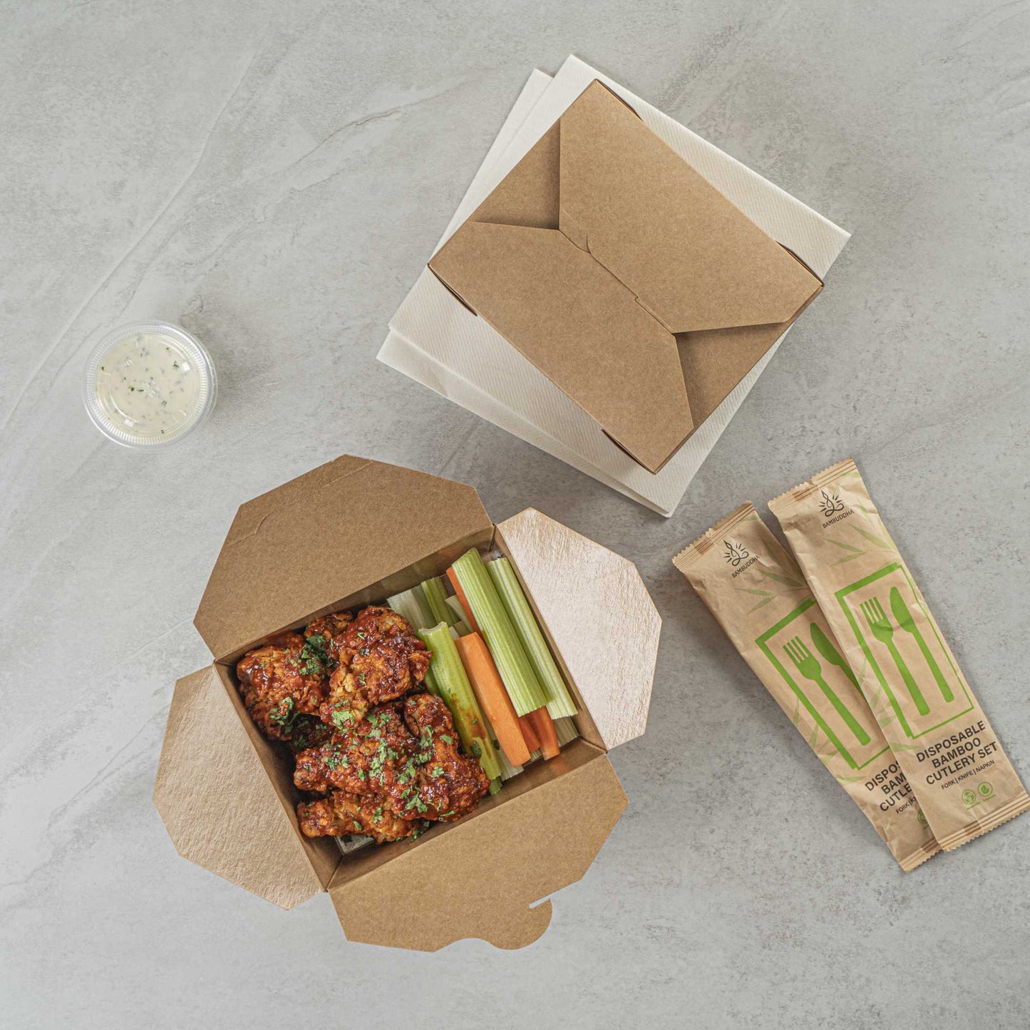 Bio Tek 45 oz Rectangle Kraft Paper #8 Bio Box Take Out Container - 6 3/4" x 5 1/2" x 2 1/2" - 200 count box