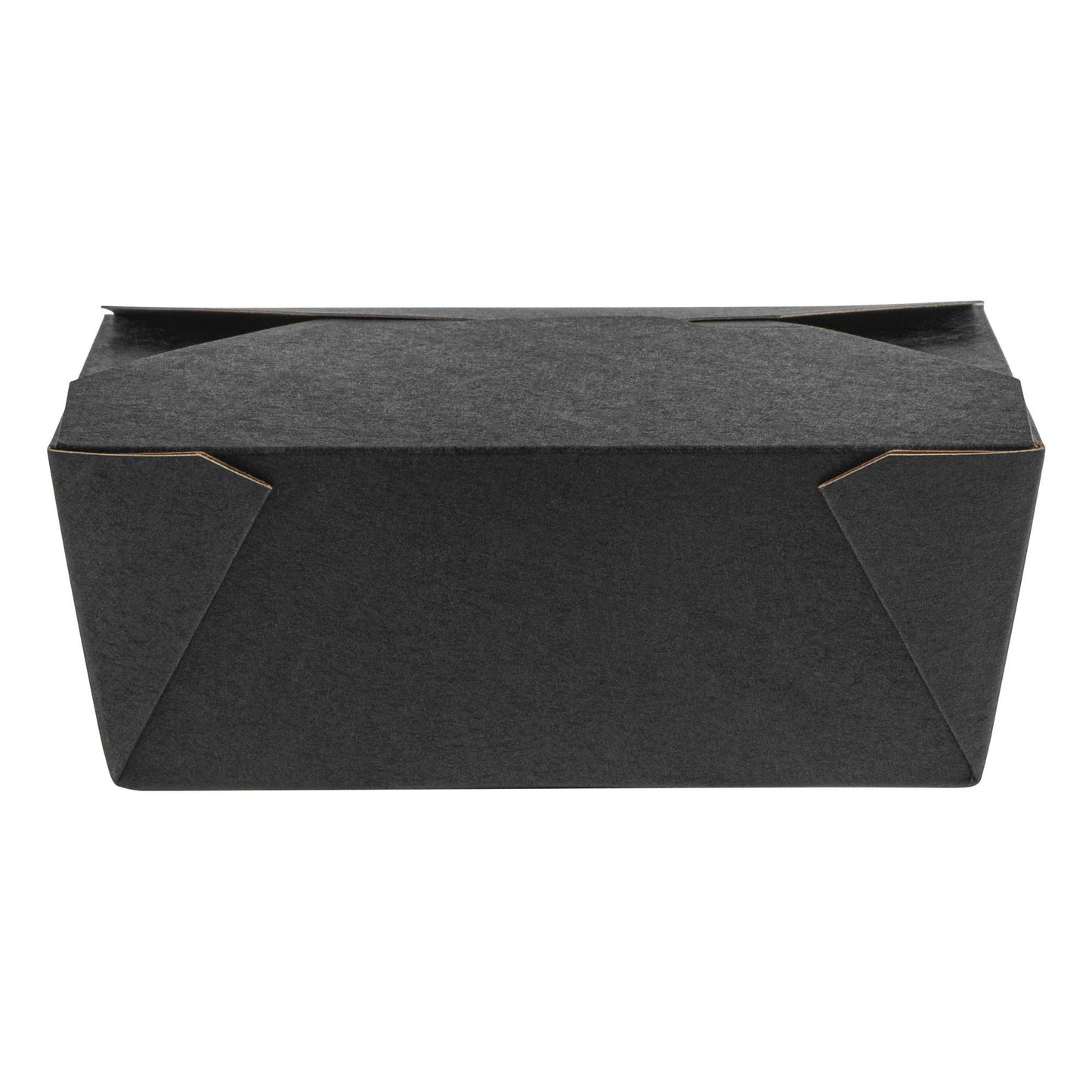 Bio Tek 45 oz Rectangle Black Paper #8 Bio Box Take Out Container - 6 3/4" x 5 1/2" x 2 1/2" - 50 count box