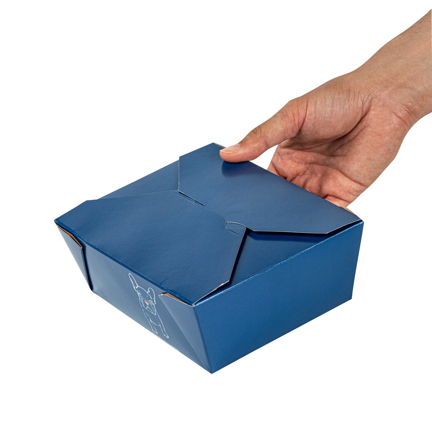 Bio Tek 45 oz Rectangle Frenchie Paper #8 Bio Box Take Out Container - 6 3/4" x 5 1/2" x 2 1/2" - 50 count box