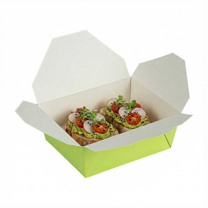 Bio Tek 45 oz Rectangle Eco Green Paper #8 Bio Box Take Out Container - 6 3/4" x 5 1/2" x 2 1/2" - 200 count box