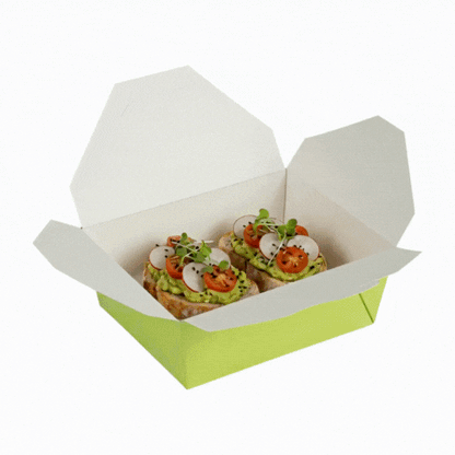 Bio Tek 45 oz Rectangle Eco Green Paper #8 Bio Box Take Out Container - 6 3/4" x 5 1/2" x 2 1/2" - 200 count box