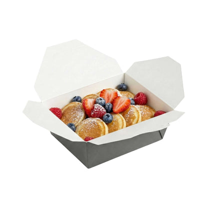 Bio Tek 45 oz Rectangle Gray Paper #8 Bio Box Take Out Container - 6 3/4" x 5 1/2" x 2 1/2" - 50 count box