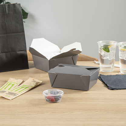 Bio Tek 45 oz Rectangle Gray Paper #8 Bio Box Take Out Container - 6 3/4" x 5 1/2" x 2 1/2" - 50 count box
