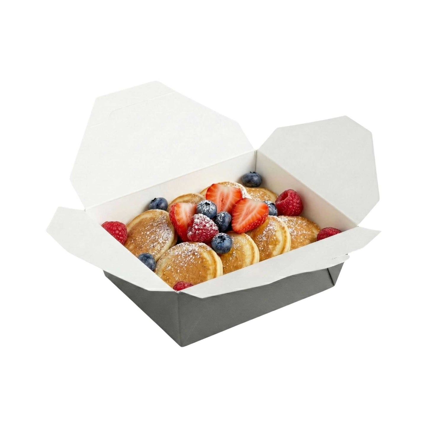 Bio Tek 45 oz Rectangle Gray Paper #8 Bio Box Take Out Container - 6 3/4" x 5 1/2" x 2 1/2" - 200 count box
