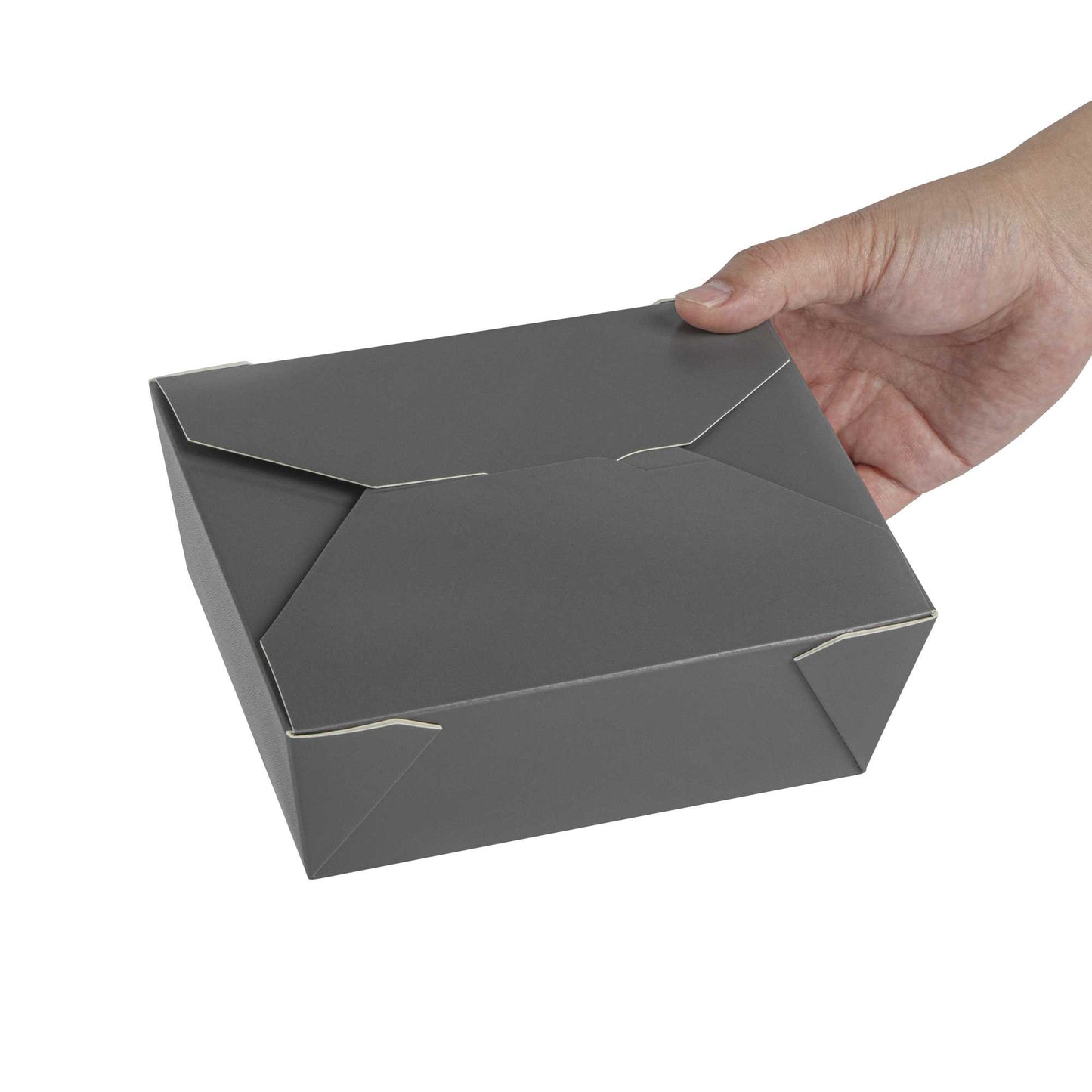 Bio Tek 45 oz Rectangle Gray Paper #8 Bio Box Take Out Container - 6 3/4" x 5 1/2" x 2 1/2" - 200 count box