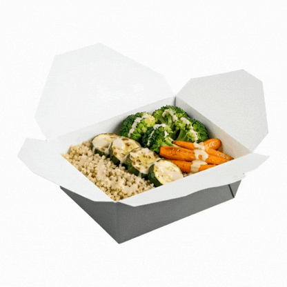 Bio Tek 45 oz Rectangle Gray Paper #8 Bio Box Take Out Container - 6 3/4" x 5 1/2" x 2 1/2" - 200 count box
