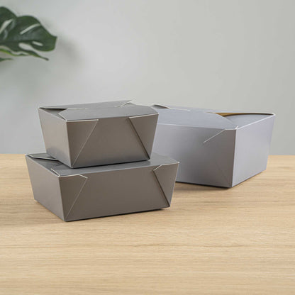 Bio Tek 45 oz Rectangle Gray Paper #8 Bio Box Take Out Container - 6 3/4" x 5 1/2" x 2 1/2" - 200 count box