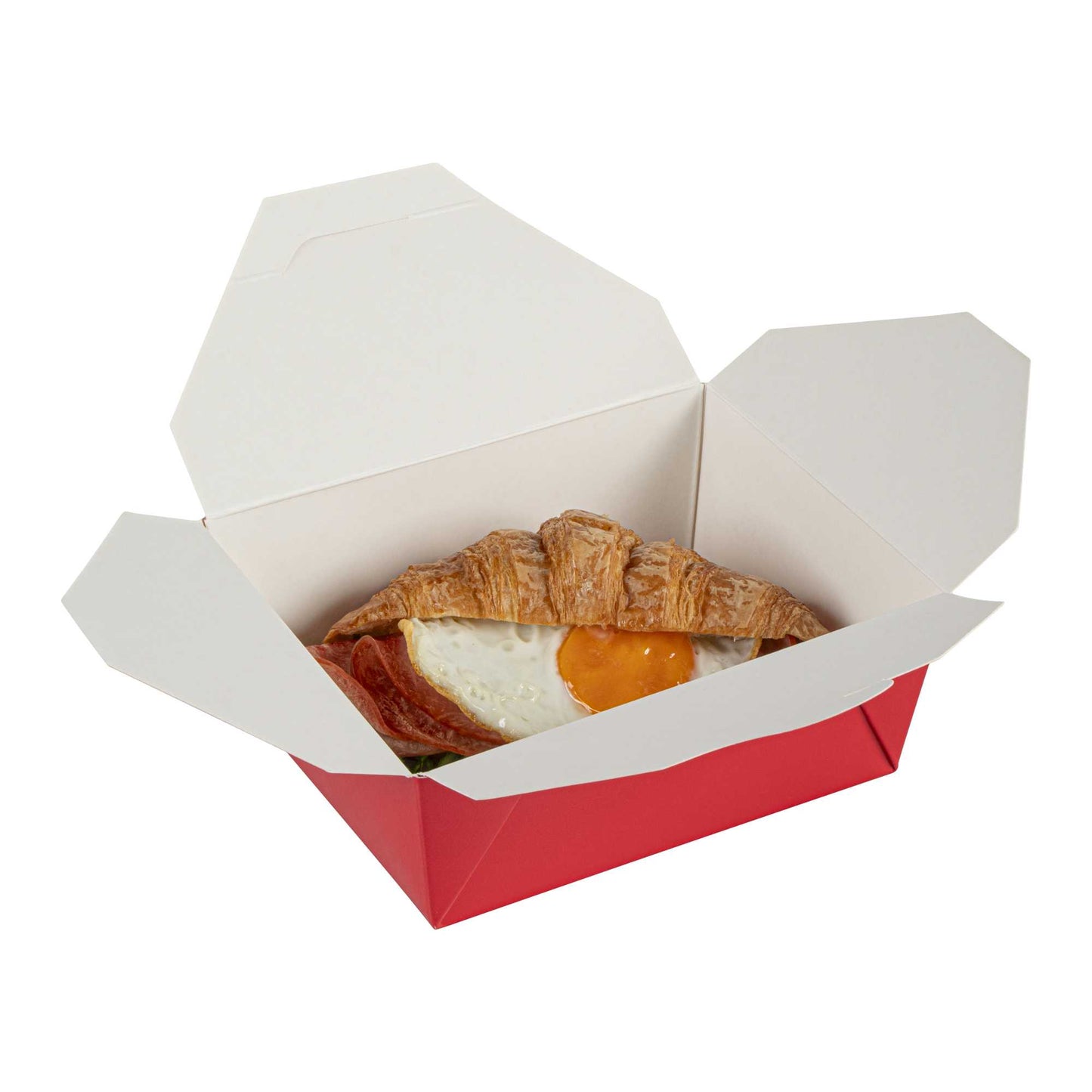 Bio Tek 45 oz Rectangle Red Paper #8 Bio Box Take Out Container - 6 3/4" x 5 1/2" x 2 1/2" - 200 count box