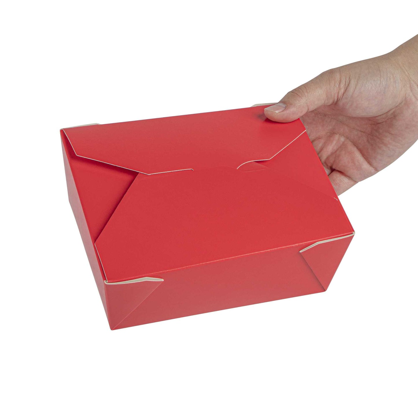 Bio Tek 45 oz Rectangle Red Paper #8 Bio Box Take Out Container - 6 3/4" x 5 1/2" x 2 1/2" - 50 count box