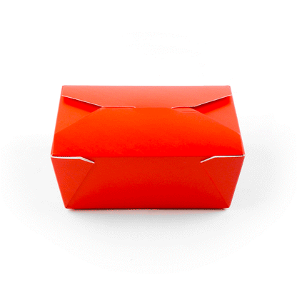 Bio Tek 45 oz Rectangle Red Paper #8 Bio Box Take Out Container - 6 3/4" x 5 1/2" x 2 1/2" - 50 count box