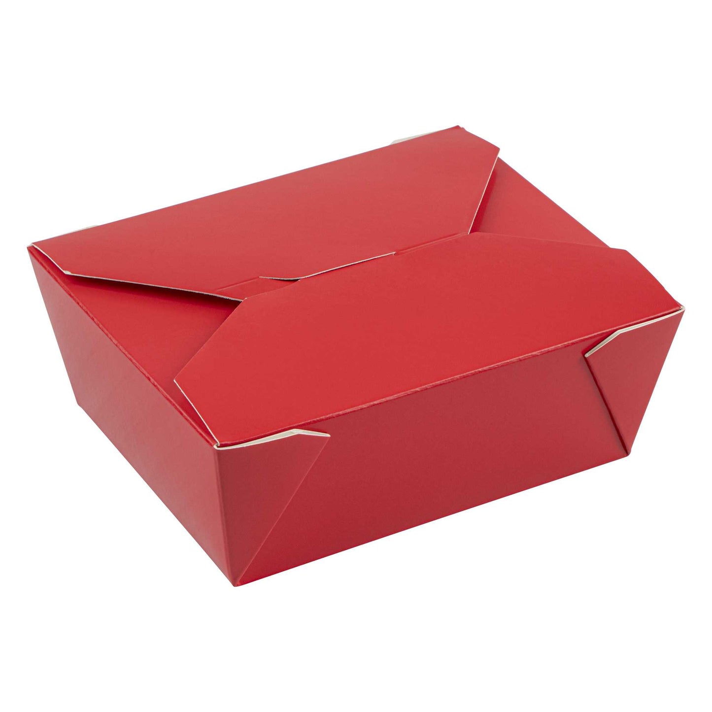 Bio Tek 45 oz Rectangle Red Paper #8 Bio Box Take Out Container - 6 3/4" x 5 1/2" x 2 1/2" - 50 count box